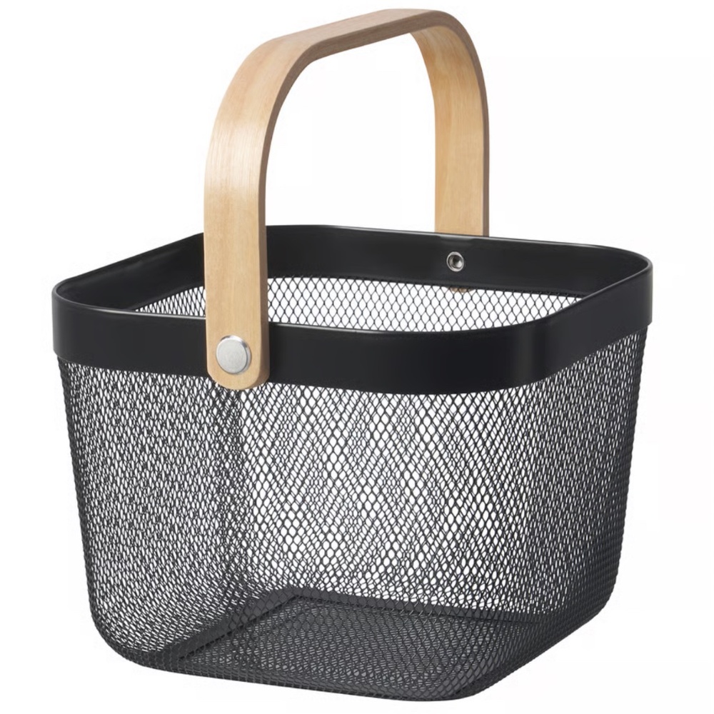 IKEA RISATORP Wire Basket, Dark Gray, 9¾"x10¼"x7" (205.887.11) NEW